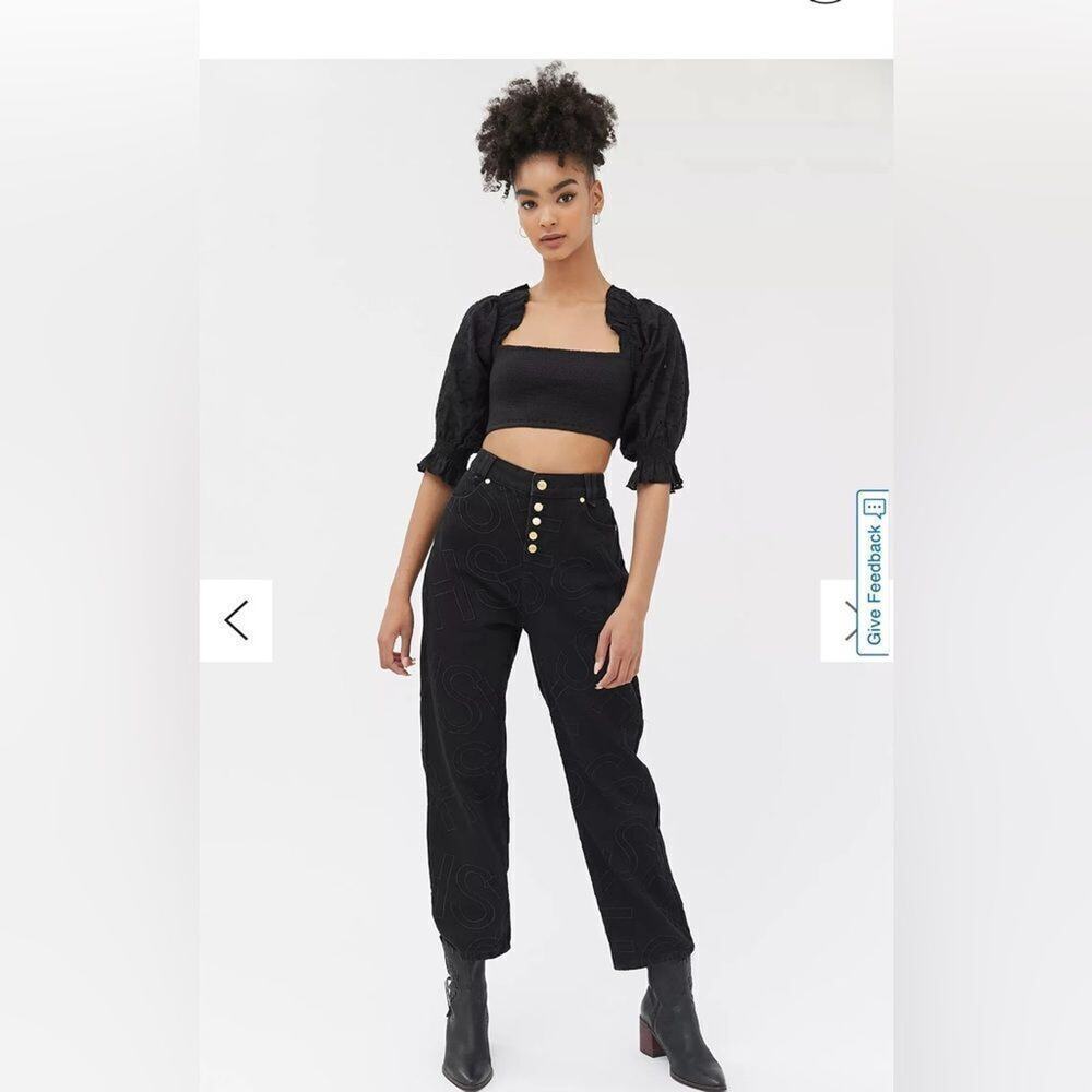 House of Sunny Staple Jean- Embroidered Black Denim 2